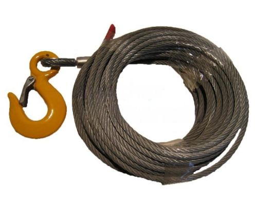 Stahlseil Ø 4 - 5.6 - 6 mm  L 8.5m - 15.2 M mit V-Haken