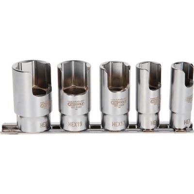 Spezial-Steckschlüsselsatz für Winkelrohrverbinder. 3/8". 5-teilig.