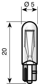 Glassockellampe - Narva 12V 1.2W Sockel W2X4.6D