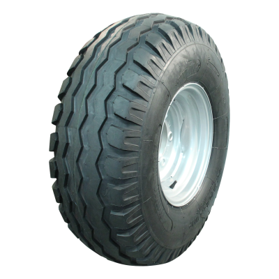 BKT Luftreifen + Rad 12.5/80-15.3 Imp Aw-909 14Pr + 9.00X15.3 Et-5 161/205/6 142 (Nicht angetriebenes Rad) / 129 (Angetriebenes Rad) A8 Stahl Silbergrau