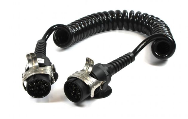 Spiralkabel. 24 V. 3.5 m. 2 Stecker. 15-polig