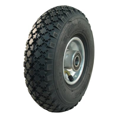 Narubb Luftreifen + Rad 9X3.50-4 Turf Saver 4Pr + 2.10X4H2 Et0 Nl75 40 A6 Stahl Silbergrau