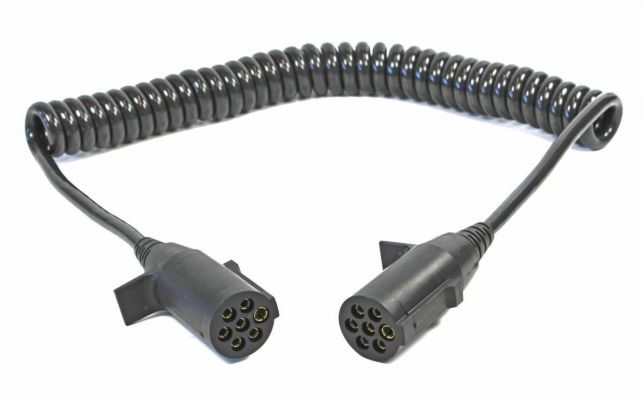 Spiralkabel 24 V, 4,0 M 2 x 7-polig. N-Stecker