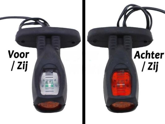 BWN LED 3 Farbe Umrissleuchte | Rot-Orange-Weiß | Kurz 132.5mm