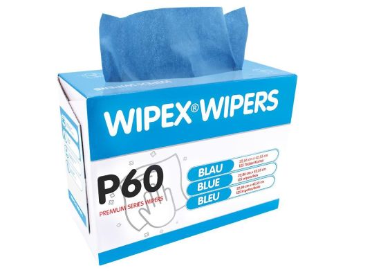 Wipex-Putztücher (ca. 23 x 42 cm) ​​Pack.1X125 Tücher im Karton. blau