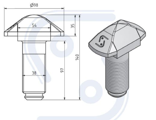 Spannbolzen verzinkt. 140 mm lang