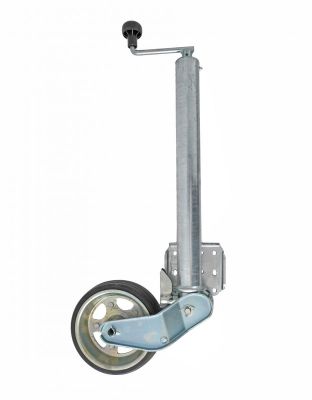 Stützrad verzinkt. automatisch. Vollgummi. Stahlfelge 230 x 80 mm
