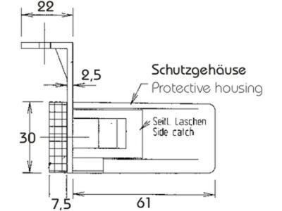Aspock Seitenmarkierungsleuchte. Mit Schutzkappe/Winkel H. 95X30