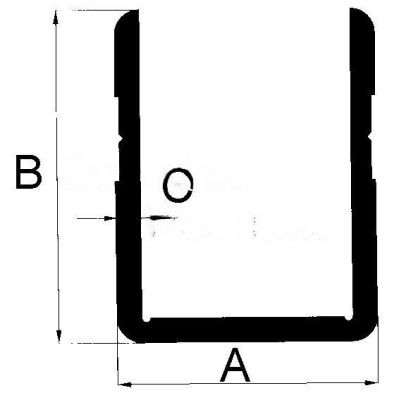 U-Profil (Aluminium) 31,3*35 Ohne Nase für Bordwand