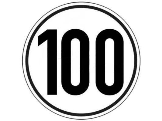 Aufkleber Tempo 100Kmh für 100Km Deutschland