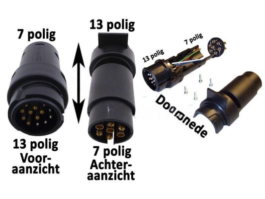 Zweiseitiger Kombinationsstecker 7- und 13-polig