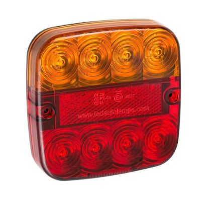 LED Autolamps LED-Rückleuchte Universal | Bremslicht Blinker Rücklicht Rechteck Reflektor | IP67 | 107 x 107 x 23 mm