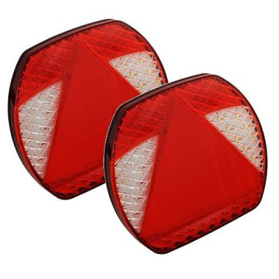 LED Autolamps Rückleuchte 40cm Kabel 200 X 150 X 25mm Aufbau Bremslicht Blinklicht Nebelschlusslicht Rückleuchte Länge Dreieck 100mm IP67 12/24 V CE, ECE-R10 / R7 / R6 / R38 / R23 / R3