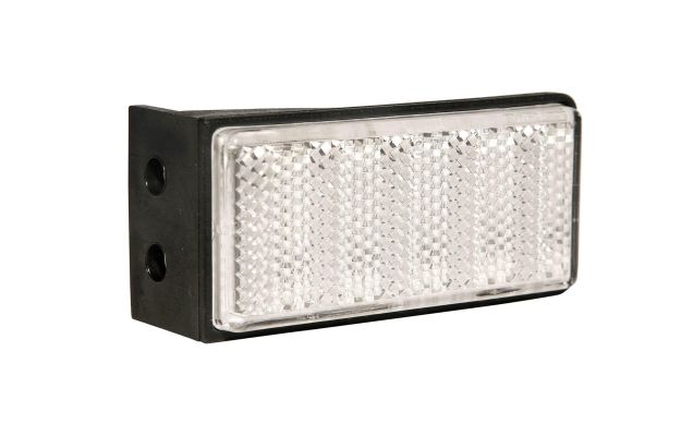 Aspock Rückstrahler weiß 76 x 34 mm mit Halter
