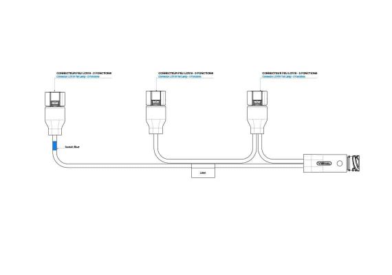 Vignal Verteilerkabel 7-Pin'S AMP auf 3X 4Pin MCP für LCR19 Leuchten