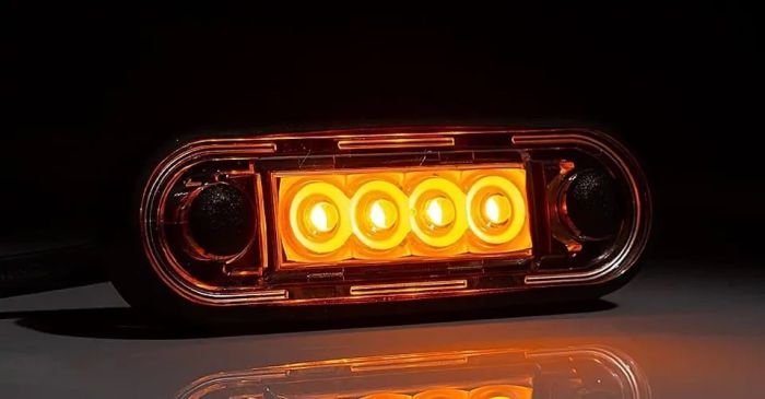 Fristom LED-Einbau-Markierungsleuchte Gelb 12-24V 5M. Kabel