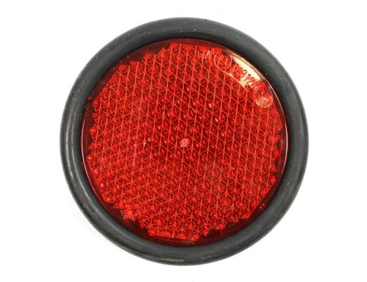 Rückstrahler Rot. RMG 08 Gummigehäuse mit Schrauben. Ø90 mm