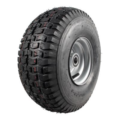 Kings Tire Luftreifen + Rad 15X6.00-6 V-3502 4Pr + 4.50Ax6 Et0 Kugellager Ø25 Nl75 65 A3 Stahl Silbergrau
