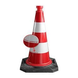 Verkehrsleitkegel 50 cm hoch retroreflektierend DIN/ISO1043