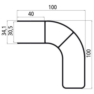 Einfassung. Vorn. 100 X 30 mm für seitlichen Anfahrschutz