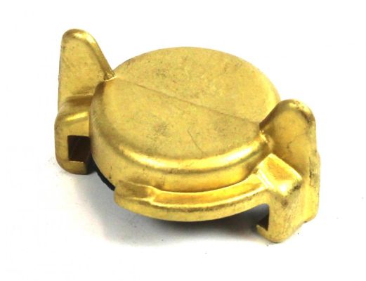 Wasserschlauchfitting Blinddeckel. Messing. rote Dichtung
