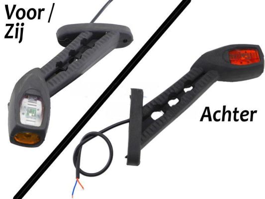 BWN LED 3 Farben Begrenzungsleuchte lang und gerade | Rot / Orange / Weiß