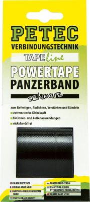 Petec Power Tape / Duct Tape Schwarz. 50 mm x 5 m. SB-Karte
