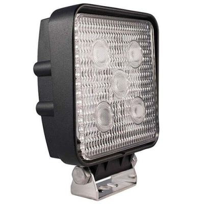 LED Autolamps Arbeitsscheinwerfer Ip67 5 X 3 Watt Bridgelux Led'S Kabel 400Mm 9/110 V 15 Watt 1200 128 X 110 X 45Mm Breitstrahler Bei 12 Volt / 0,91A Bei 110 Volt / 0,12A Ce, Ece-R10 9 Lux@ 10M / 0,25 Lux@ 63M Weiß 70 Grad Aluminium Schwarz Polycarbonat