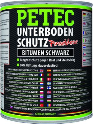 Petec Unterbodenschutz Bitumen-Streichdose. Schwarz. 1.000 ml