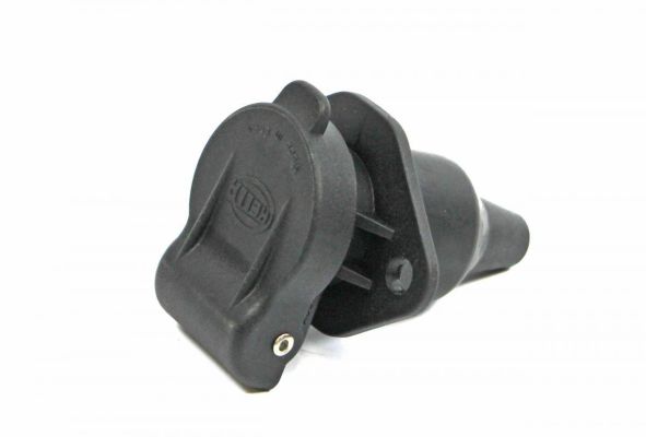 Stecker + Steckdose 3-polig Kunststoff mit Gummitülle